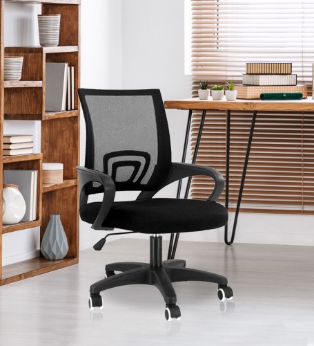 Desire Fabric Office Ergonomic Chair in Black Colour