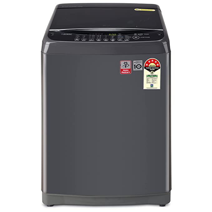 LG 10 Kg 5 Star Smart Inverter Fully-Automatic Top Load Washing Machine ( Middle Black, TurboDrum | Jet Spray+)