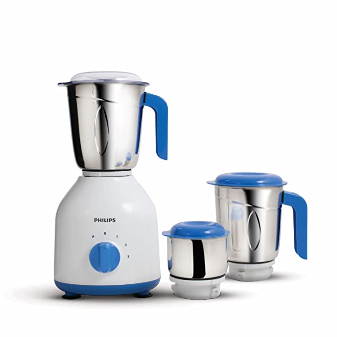 PHILIPS 600 Watt Mixer Grinder with 3 Jars, White