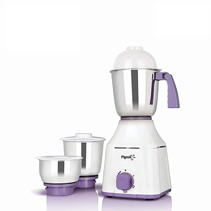 Pigeon Star 550 Watts Mixer Grinder with 3 Stainless Steel Jars for dry grinding, wet grinding and making chutney